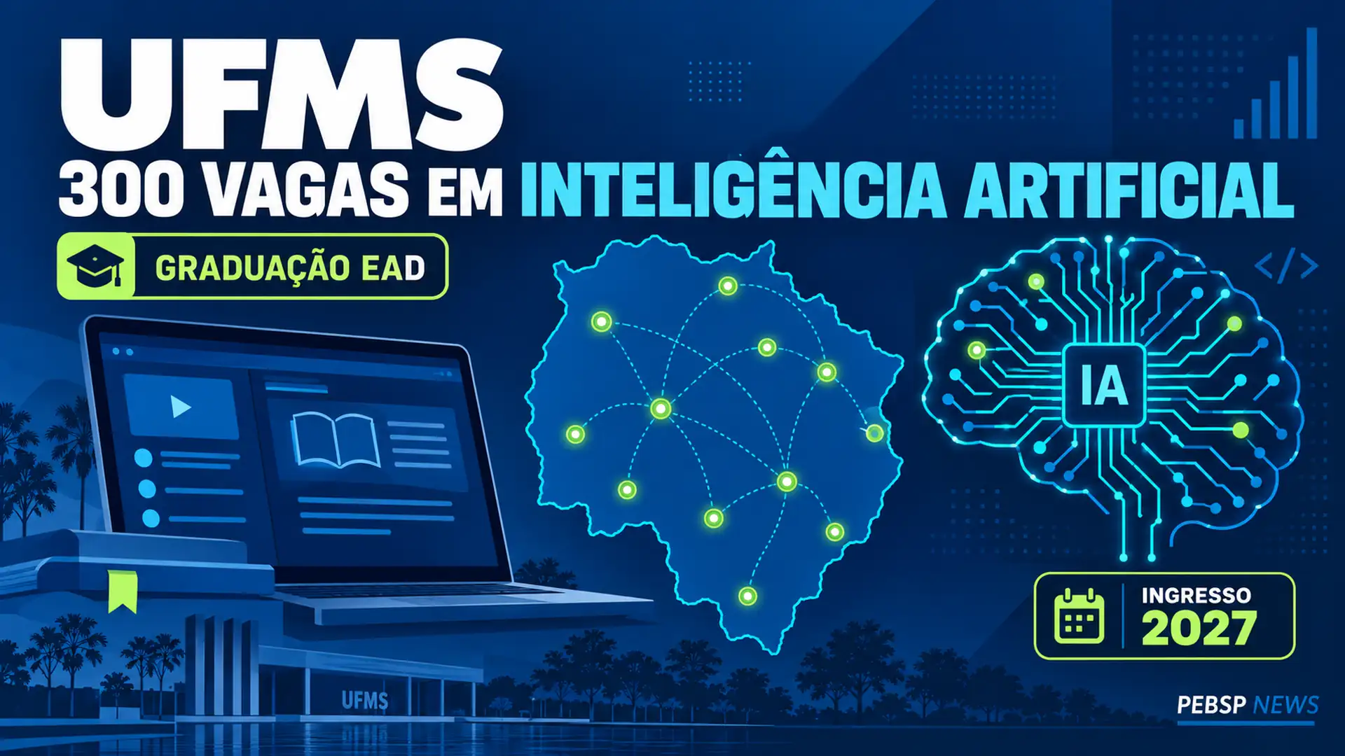 UFMS abre 300 vagas para tecnólogo em IA a distância